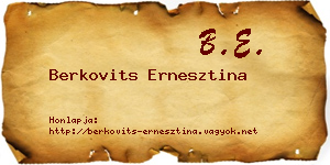 Berkovits Ernesztina névjegykártya