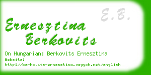 ernesztina berkovits business card